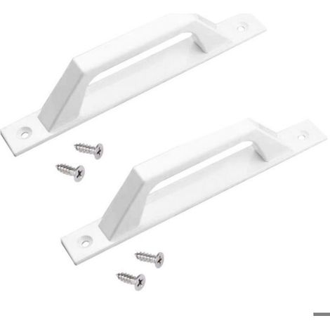Poignée Aluminium - Finition Laquée Blanche - Pour Portes Coulissantes Et Battantes - 2 Pièces (1/4)