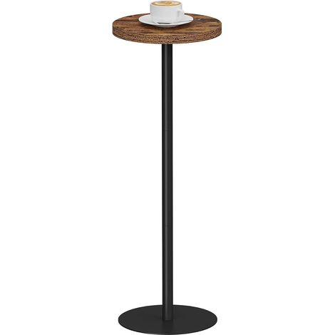 Table d'appoint ronde et haute, petite table d'appoint, table d'appoint, salon, marron (1/5)