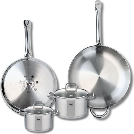 Ensemble de 2 Poêles de cuisson 28 et 32 cm et 2 faitouts 14 et 16 cm Elo Profi Citrin (1/5)