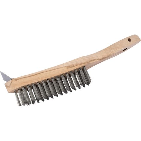 Draper Heavy Duty 4-Row Wire Scratch Brush with Integrated Scraper (310mm, Model 36176) (1/5)