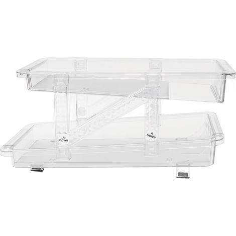Organisateur salle de bain pour cuisine - 2 niveaux empilables, facile à nettoyer, design discret et élégant, angles arrondis de sécurité, charge maximale importante (1/5)