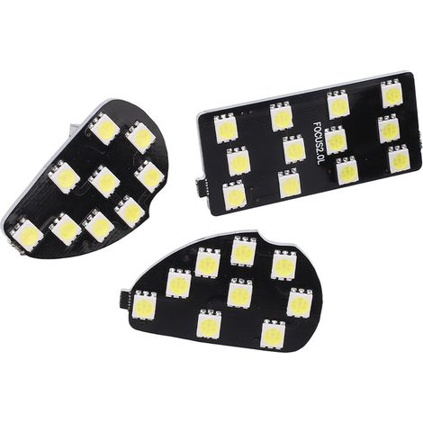 GARRYFIZH Lot de 3 lampes de lecture intérieures pour voiture, plafonnier, 30 LED blanches 12V, remplacement pour Ford Focus MK2 2007-2014