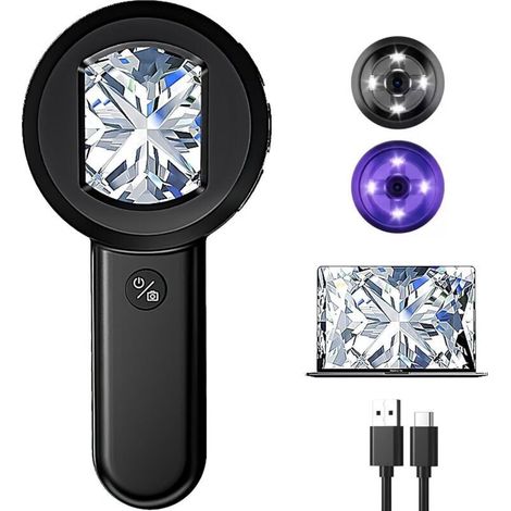 Microscope Numérique, 2.0 » Écran IPS Rechargeable avec 8 LEDs Réglables, Mini Microscope de Poche pour la Découverte, Vue PC Compatible avec Windows (1/5)