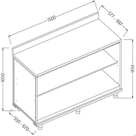 Meuble arrière - neutre à dosseret - Diamond
