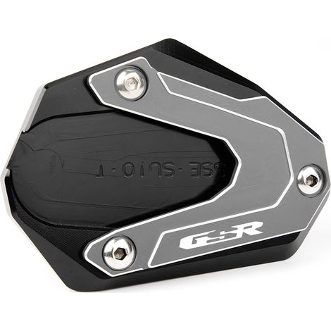 (Gris) Plaque d'extension de béquille latérale CNC pour moto, compatible avec SUZUKI GSR750 gsr750 GSR 750. (1/4)