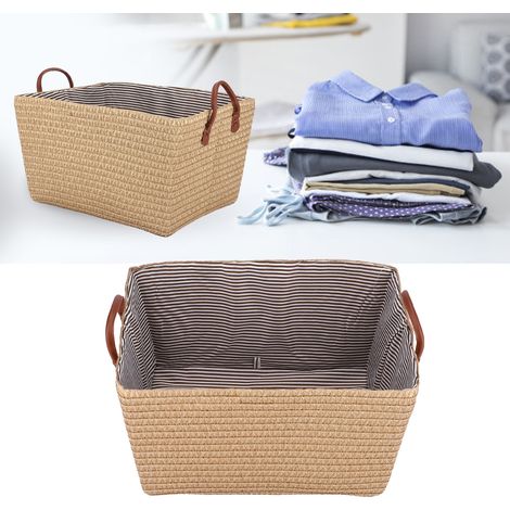 Panier de rangement pliable grande capacité pour jouets, livres, chambre ou placard - Jaune pâle (1/5)
