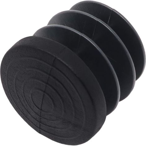 Adsamm® / 32 x puntali alettati a incastro/neri/Ø 21-23 mm/tondi/piedini in polietilene per gambe di mobili in tubolare/puntali protettivi per arredi Adsamm® Quality (1/2)