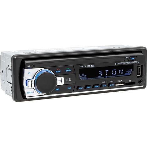 Autoradio avec kit Mains Libres Bluetooth, Lecteur USB/TF/MP3, Radio FM avec Télécommande au Volant,Fonction de Chargement Rapide,Adaptateur d'antenne,Radio Universelle 1 DIN 60 W4 (1/5)