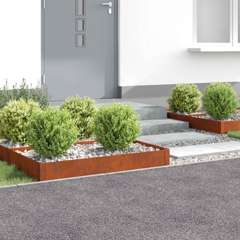Teenpull – Raseneinfassung 4 pcs 100 x 60 x 20 cm Stahl Rostig (1/5)
