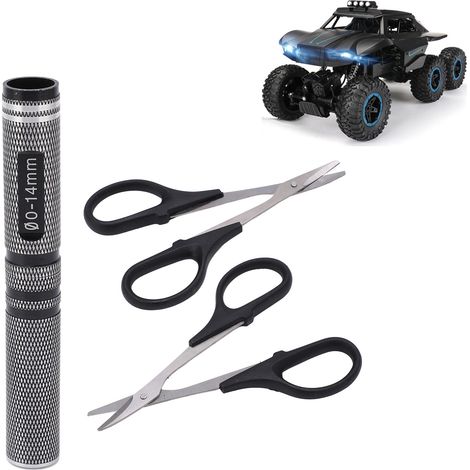 Kit de poinçon courbé universel 0‑14mm pour voiture RC et drone, accessoires de perforation en noir.