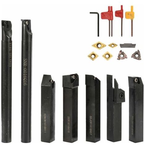 16mm tige 7 pièces clé carbure Inserts bricolage ensemble métal acier tour alésage barre support outil de tournage (1/5)