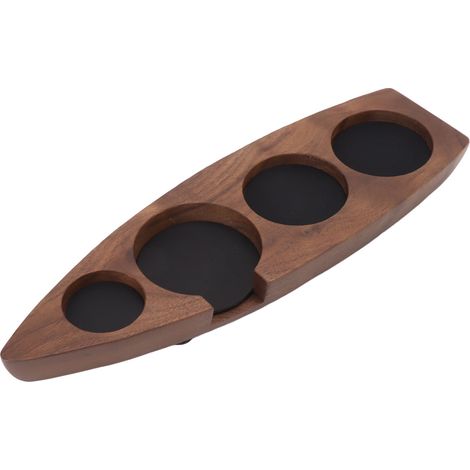 Poignée de tasseur à café en forme de bateau, en bois de noyer, pour distributeur de café, cafés, restaurants, bars, cuisines familiales, 51 mm (1/5)