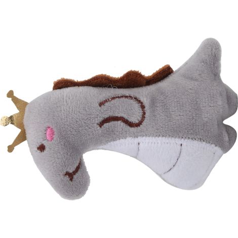 Jouet à mâcher en peluche en forme d'animal pour petit chat, rempli d'herbe à chat, jouet de dentition - Dinosaure gris (1/5)