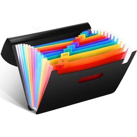 Trieur 12 Compartiments A4 Chemise Papier Classeur Rangement Administratif Document Porte Dossier Bureau (1/3)