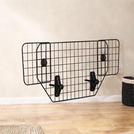 Barrière de protection auto pour chien 90-120 cm métal noir (1/5)