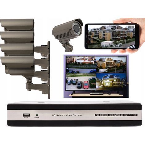 Kit de vigilancia con 4 cámaras HD y grabadora. (1/5)