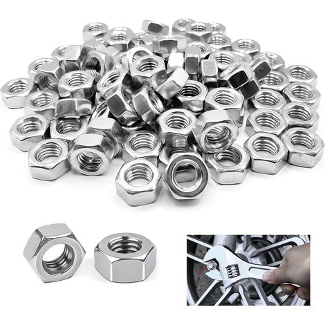 100 Pièces Écrous M6 Hexagonaux Inoxydable, Ecrou M6 Standard DIN 934 ISO 4032, Filetage Métrique Résistant à la Corrosion, Contre Écrou Hexagonal pour Vis Boulons Assemblage Mécanique Industriel (1/5)
