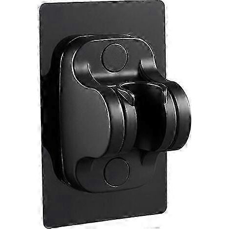 Support de pommeau de douche réglable noir avec adhésif puissant, sans perçage requis, 12 cm. (1/3)