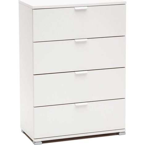 Cassettiera in legno nobilitato con 4 cassetti in varie tinte 60x38xH85 cm - White (1/5)
