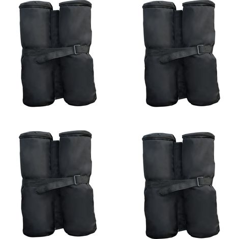 Outsunny Set mit 4 Befestigungssäcken für Pavillons, Sonnenschirme und Gartenhäuser, Pavillon-Ballastgewichte, max. Volumen 15 kg, schwarz