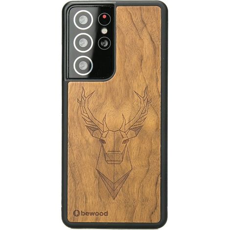 Holzhülle für Samsung Galaxy S21 Ultra, Hirschmotiv (1/4)