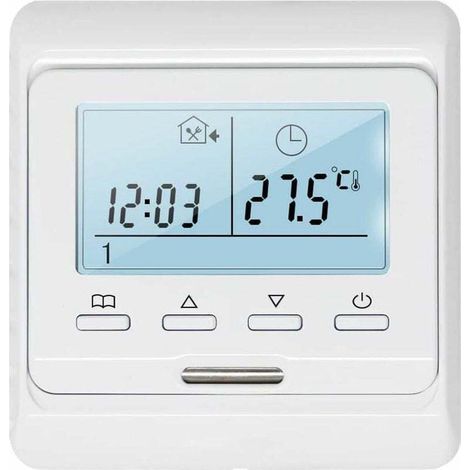Programmierbarer Raumthermostat mit 16-A-Sonde für elektrische Fußbodenheizung, digitaler Thermostat für elektrische Fußbodenheizung (1/4)