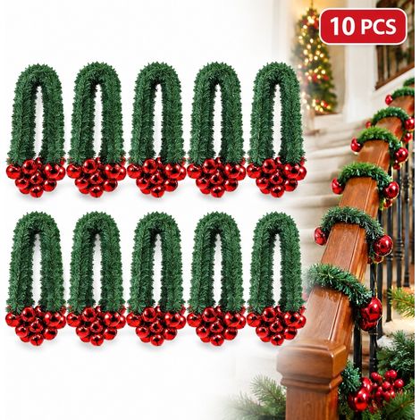 10 Pièces, Attaches Torsadées de Guirlande de Noël de 30 cm, 2 en 1, 30 cm, pour Fêtes (1/5)