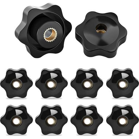 M10 Filetage Femelle de Serrage de Bouton,10 Pièces Étoile Tête Écrous De Serrage Bouton Boutons de Serrage de Filetage M10 De Serrage Pour Machines Équipement Industriel Equipment-38mm (1/5)