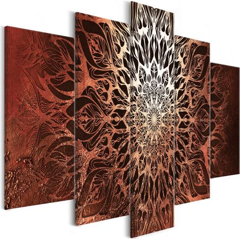 Tableau Imprimé 5 Panneaux "Hypnosis Orange Wide" 50 x 100 cm (1/2)