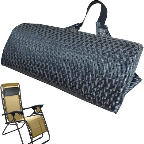Kopfstützenkissen – 1 Stück – Atmungsaktives Material – Verstellbarer Gurt – Für Gartenliegen – 37 x 17 cm (1/5)
