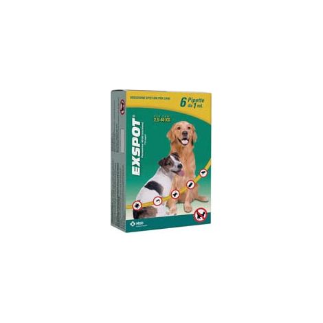 Solution Pesticide Exspot - 1 ml spécifique pour chiens, paquet de 6 pipettes