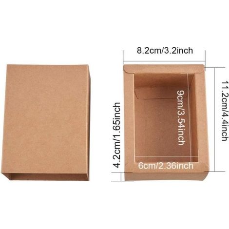 Boîte de tiroir - Kraft - Paquet de 20 - Couleur marron - 11.2x8.2x4.2cm - Durable et robuste (1/4)