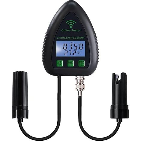 5 in 1 WiFi pH Monitor, Water Quality Tester, pH / S.G/TDS/Salt/Temperature 24/7, Online Hydroponic Monitoring with Data Logging and Alarm for Aquarium Pond Pool (1/5)