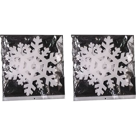 Flocon De Neige Décoratif - En Mousse Blanche Pailletée - Pour Décoration De Fête D'hiver Noël Nouvel An - Lot De 12 (1/5)