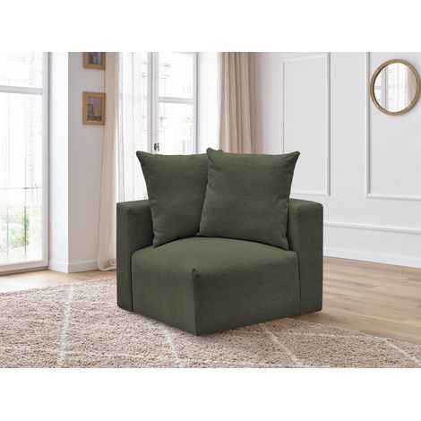 BOBOCHIC - Angle pour canapé modulable VOLTAIRE tissu chiné Angle gauche Vert (1/5)