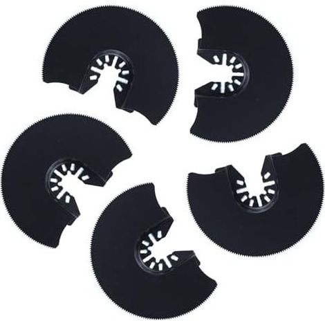 Lot de 5 lames de scie oscillante semi circulaire 88 mm pour bois plastique métal souple fixation rapide compatible