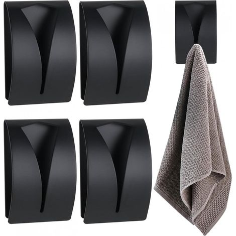 Portasciugamani in acciaio inox - Autoadesivi - Ganci da parete - Ganci - Ganci per appendere - Non sono necessarie viti - Portasciugamani da bagno (1/5)