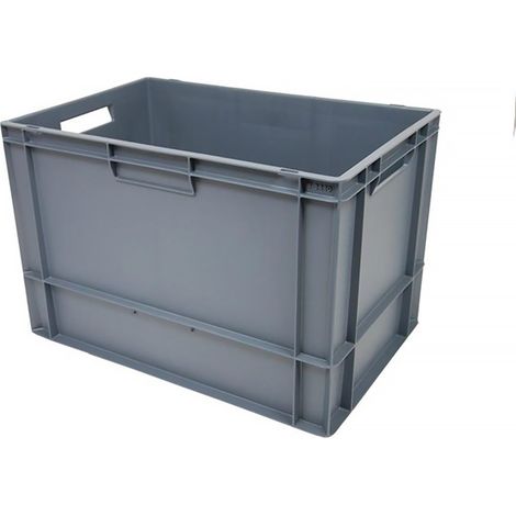 Rs Pro – Bac de rangement gerbable 76L – Dimensions 400mm x 400mm x 600mm – Polypropylène gris – Empilable pour stockage optimisé - GRIS 76 L