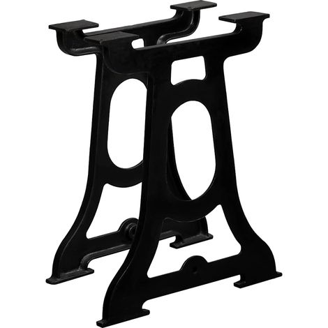 Pieds de table à manger 2 pièces en fonte, cadre en Y noir, 54/60 x 72 cm - PANGIVO (1/5)