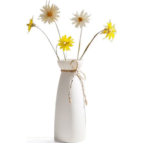Vase en Céramique Deux Pièces, Grand Vase Blanc, Décoration De Vase De Bureau Moderne, Vase Décoratif De Haute Qualité pour La Maison, Fête, Pièce Maîtresse De Mariage-923.37.3cm (1/2)