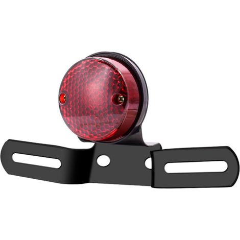 Feu Arriere 12V Rond Stop Porte Plaque Moto Intégré Universel Vintage Pour Bobber Chopper Scooter Custom Cafe ATV (1/5)