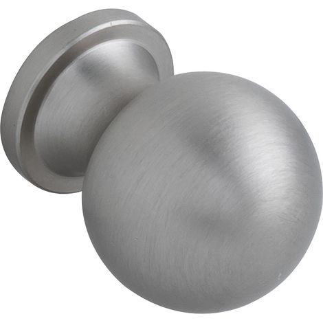 Technik Team Möbelknopf Isse ø 20mm - Tiefe 26mm, Sockel ø 16mm, Messing Edelstahl-Effekt