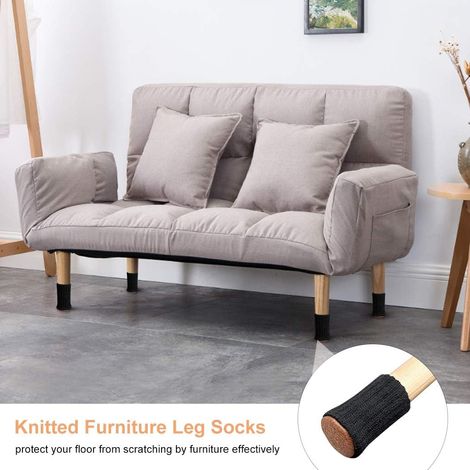 Housse pour 24 pieds de chaises, pieds de meubles, patins antidérapants pour pieds de chaises, noir (1/4)