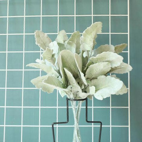 Plantes artificielles Dusty Miller, décoration de mariage, fausses plantes en plastique, verdure, gazon artificiel à faire soi-même, branche d'arbre INS (1/2)
