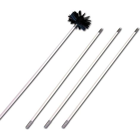 Brosse de nettoyage de tuyaux, tige POM, tête de brosse en nylon, outil robuste, brosse pour conduits d'exportation, brosse pour machine, brosse de cheminée (1/5)