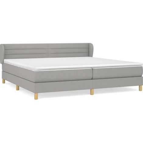 Maison Exclusive - Giroletto a Molle con Materasso Grigio Chiaro 200x200cm Tessuto (1/5)