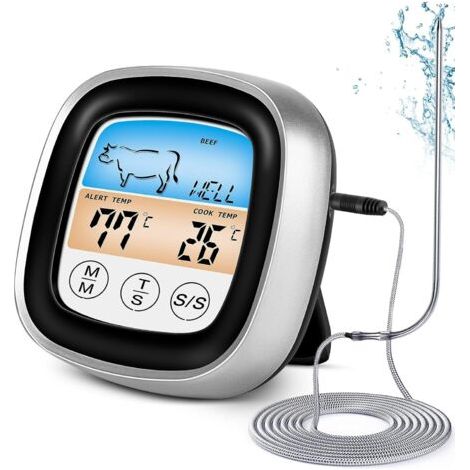 Thermomètre de cuisine, thermomètre à viande à sonde extra longue, lecture instantanée, pour barbecue. (1/5)
