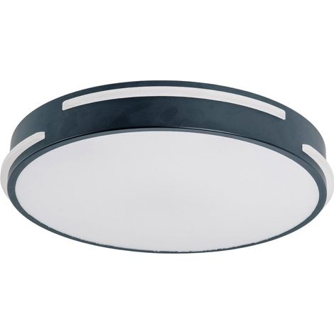 Plafonnier LED Design Moderne avec Télécommande en Acier Noir et Acrylique Ø 40 cm pour Salon - PANGIVO (1/5)