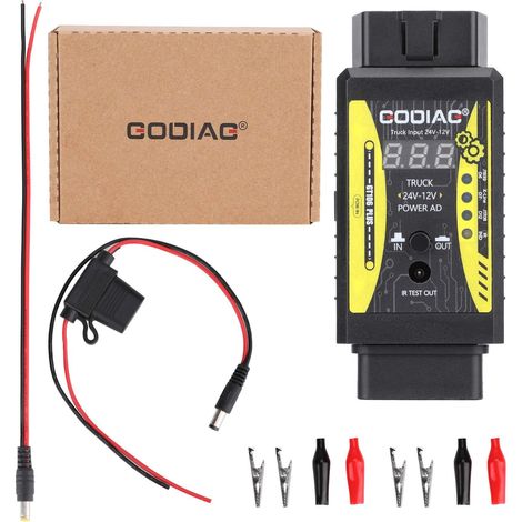 Adaptateur 24V vers 12V pour Camion Lourd Compatible GODIAG GT106, Convertisseur de Puissance Robuste pour Diagnostic Auto -Alovez-WCY (1/5)