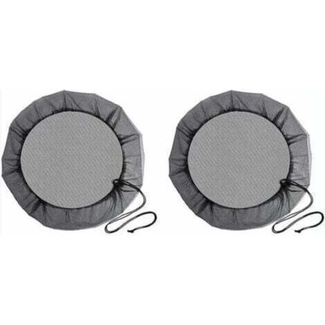 Filet de baril de pluie de diamètre 80 cm, 2 pièces filet de protection avec cordon de serrage, couverture anti-moustiques et animaux pour collecteur d'eau de pluie (1/4)